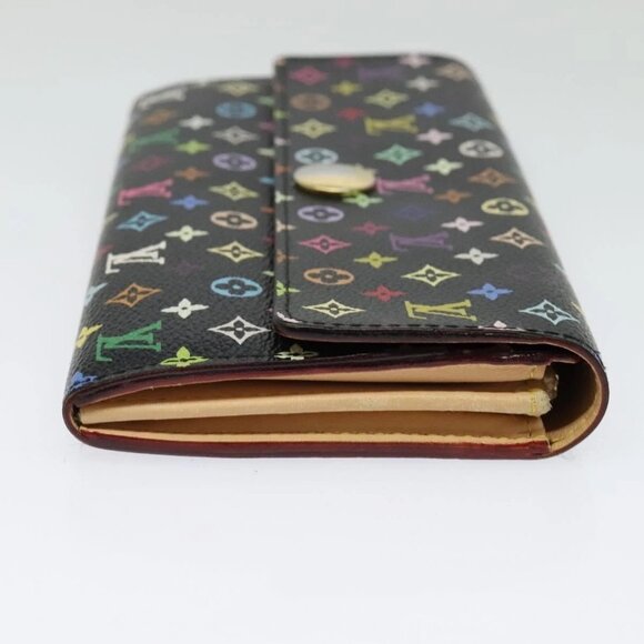 LOUIS VUITTON Multicolor Portefeiulle Sarah Long Wallet Black M60668 Auth 142359 - Picture 8 of 16